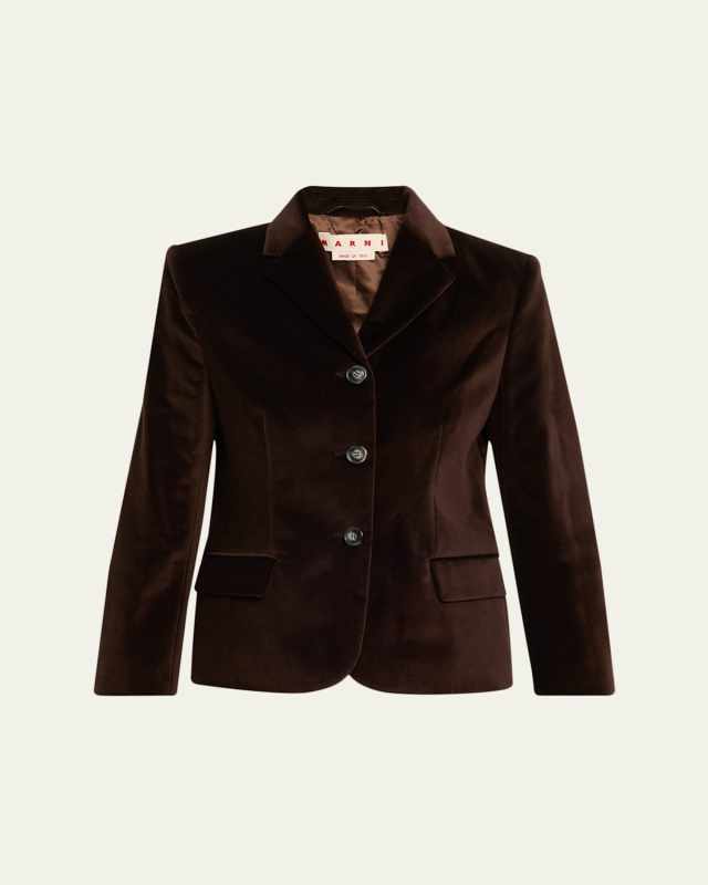 Cotton Velvet Single-Breasted Jacket